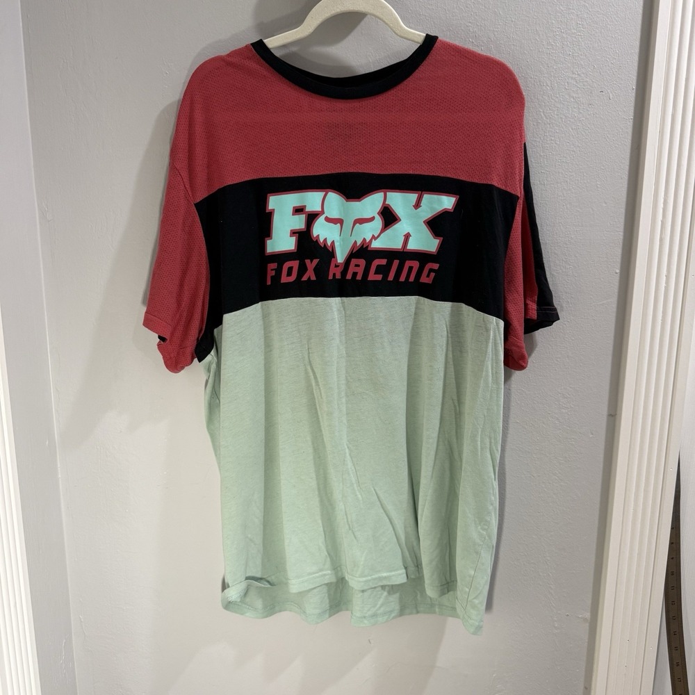 Fox Racing Y2k Multicolor Graphic T-Shirt Mens XXL Red Black Mint